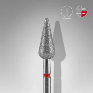 Fresa diamantada «Pera aguda» roja, diámetro 5 mm, parte de trabajo 12 mm