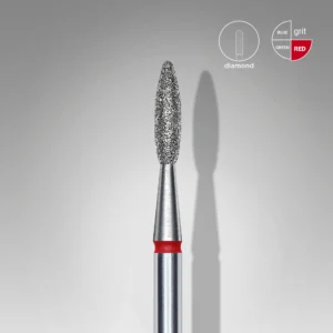 STALEKS EXPERT Fresa diamantada «Llama» roja, diámetro 2,1 mm, parte de trabajo 8 mm