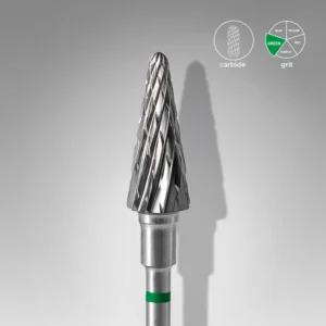 STALEKS EXPERT Fresa de metal duro «Cono» verde, diámetro 6 mm, parte de trabajo 14 mm