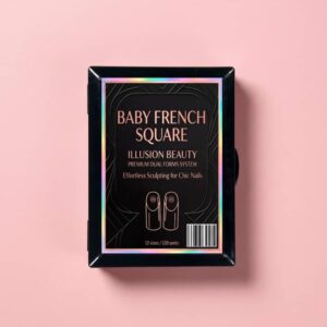 Tips Dual Nails Forms BABY FRENCH SQUARE - Illusion Beauty – 120 unidades